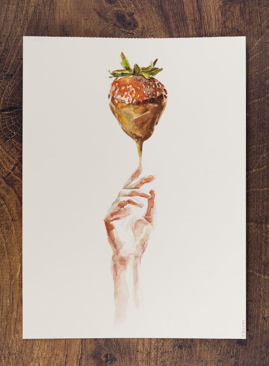 • Acuarela . Fresa y chocolate